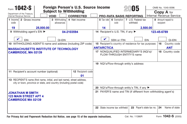 form 1042s